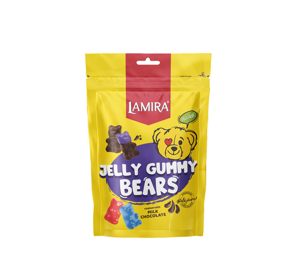 LAMIRA CHOCOLATE COATED DRAGEE JELLY GUMMY BEAR W/ MILK (12 X 120 g)