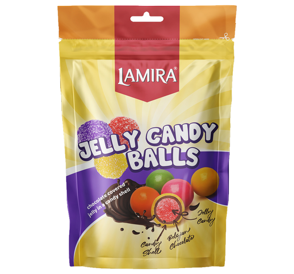 LAMIRA CHOCOLATE COATED DRAGEE JELLY BALLS W/ MILK (12 X 120 g)